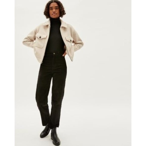 Everlane The Corduroy Wide-Leg Pant Cotton Stretch Black Size 4